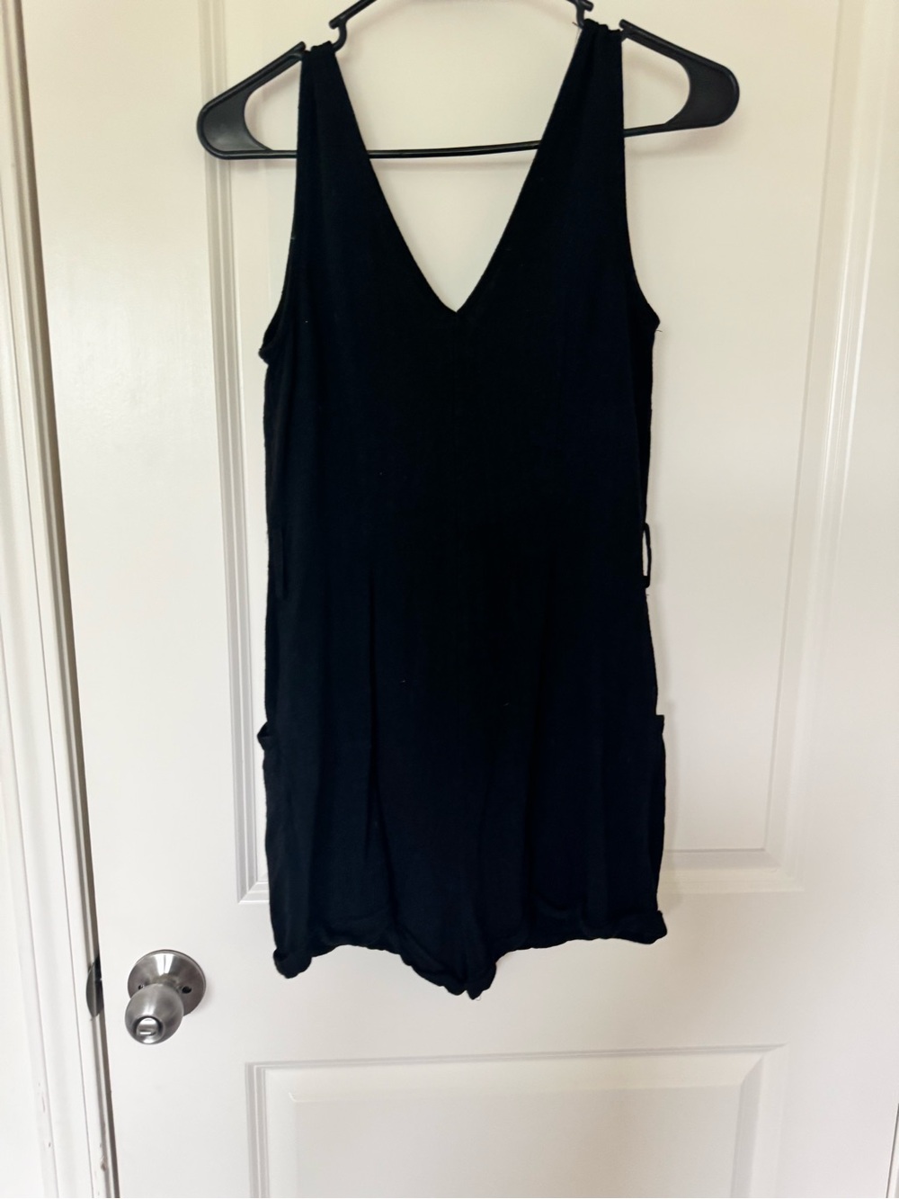 Nicely used: Black Button-Front Romper size S - Picture 4 of 4